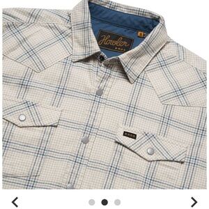 Howler brothers Bros blue khaki plaid stockman western snap Shirt size L